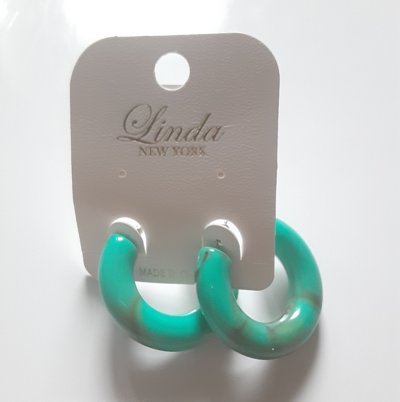 Linda Turquoise Hoop Earrings - Picture 1 of 6
